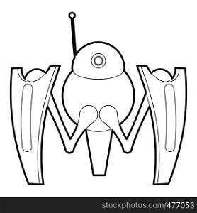 Robot crab icon in outline style isolated on white vector illustration. Robot crab icon outline