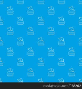 Robot crane pattern vector seamless blue repeat for any use. Robot crane pattern vector seamless blue