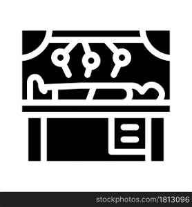 robot doing surgery operation glyph icon vector. robot doing surgery operation sign. isolated contour symbol black illustration. robot doing surgery operation glyph icon vector illustration