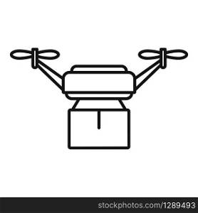 Robot drone delivery icon. Outline robot drone delivery vector icon for web design isolated on white background. Robot drone delivery icon, outline style