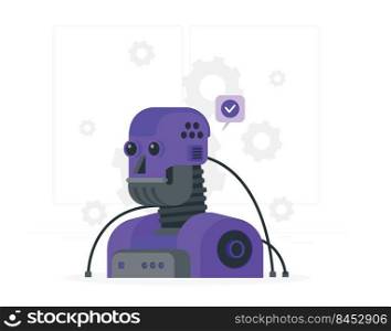 Robot face vector flat illustration