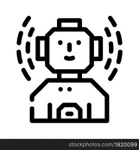robot fantasy character line icon vector. robot fantasy character sign. isolated contour symbol black illustration. robot fantasy character line icon vector illustration