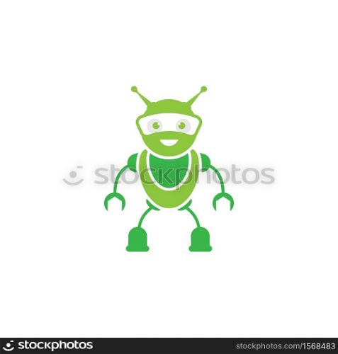 Robot green logo vector icon illustration design