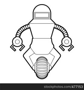 Robot guard icon in outline style isolated on white vector illustration. Robot guard icon outline
