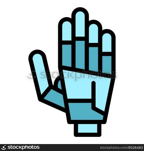 Robot hand icon outline vector. Cute toy. Space tech color flat. Robot hand icon vector flat
