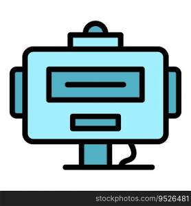 Robot head icon outline vector. Cute bot. Android child color flat. Robot head icon vector flat