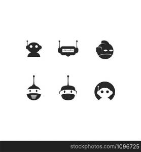 Robot head logo vector template