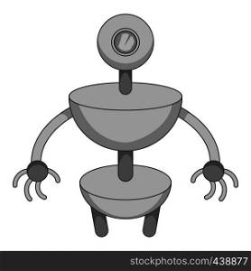 Robot icon in monochrome style isolated on white background vector illustration. Robot icon monochrome