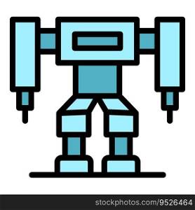 Robot icon outline vector. Cute toy. Child ai color flat. Robot icon vector flat
