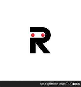 robot letter r logo icon design