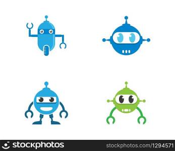 Robot logo template vector icon illustration design