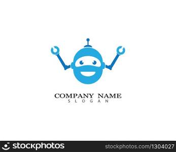 Robot logo template vector icon illustration design