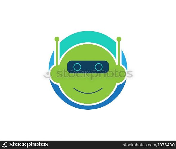 Robot logo vector icon template