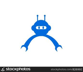 Robot logo vector template