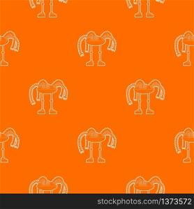 Robot octopus pattern vector orange for any web design best. Robot octopus pattern vector orange