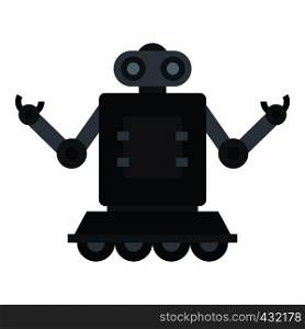Robot on wheels icon flat isolated on white background vector illustration. Robot on wheels icon isolated