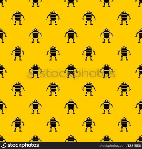 Robot pattern seamless vector repeat geometric yellow for any design. Robot pattern vector