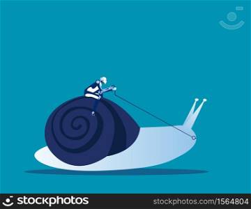 Robot ride snail. Concept business vector, Animal, Robotic, Technology