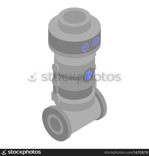 Robot soldier icon. Isometric of robot soldier vector icon for web design isolated on white background. Robot soldier icon, isometric style