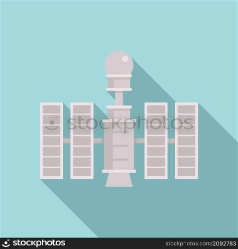 Robot space station icon flat vector. Astronaut spaceship. Planet space station. Robot space station icon flat vector. Astronaut spaceship