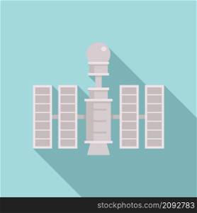 Robot space station icon flat vector. Astronaut spaceship. Planet space station. Robot space station icon flat vector. Astronaut spaceship