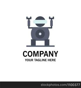Robot, Technology, Toy Business Logo Template. Flat Color