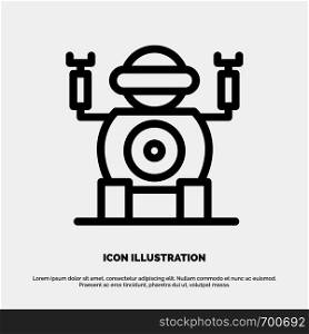 Robot, Technology, Toy Line Icon Vector