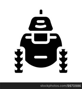 robot toy glyph icon vector. robot toy sign. isolated contour symbol black illustration. robot toy glyph icon vector illustration flat