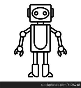 Robot toy icon. Outline robot toy vector icon for web design isolated on white background. Robot toy icon, outline style