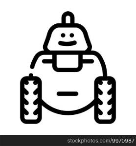 robot toy line icon vector. robot toy sign. isolated contour symbol black illustration. robot toy line icon vector illustration flat