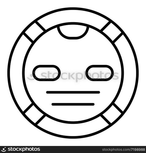 Robot vacuum cleaner icon. Outline robot vacuum cleaner vector icon for web design isolated on white background. Robot vacuum cleaner icon, outline style
