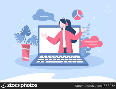 Robot Virtual Assistance or Chatbot Background Vector illustration. People smartphone conversation with Online technical support and Messaging