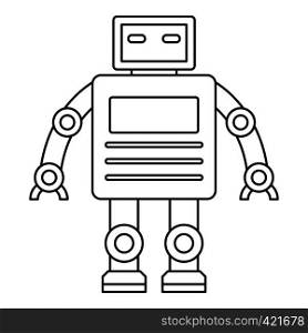 Robot with a square head icon. Outline illustration of robot with a square head vector icon for web. Robot with a square head icon, outline style