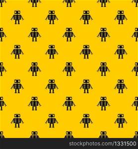Robot with big eyes pattern seamless vector repeat geometric yellow for any design. Robot with big eyes pattern vector