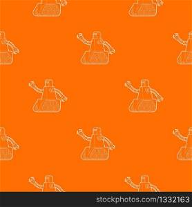 Robot with caterpillar track pattern vector orange for any web design best. Robot with caterpillar track pattern vector orange