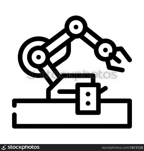 robotic arm robot line icon vector. robotic arm robot sign. isolated contour symbol black illustration. robotic arm robot line icon vector illustration