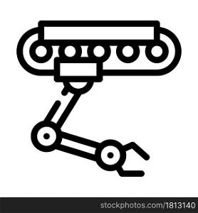 robotic hand on rail line icon vector. robotic hand on rail sign. isolated contour symbol black illustration. robotic hand on rail line icon vector illustration