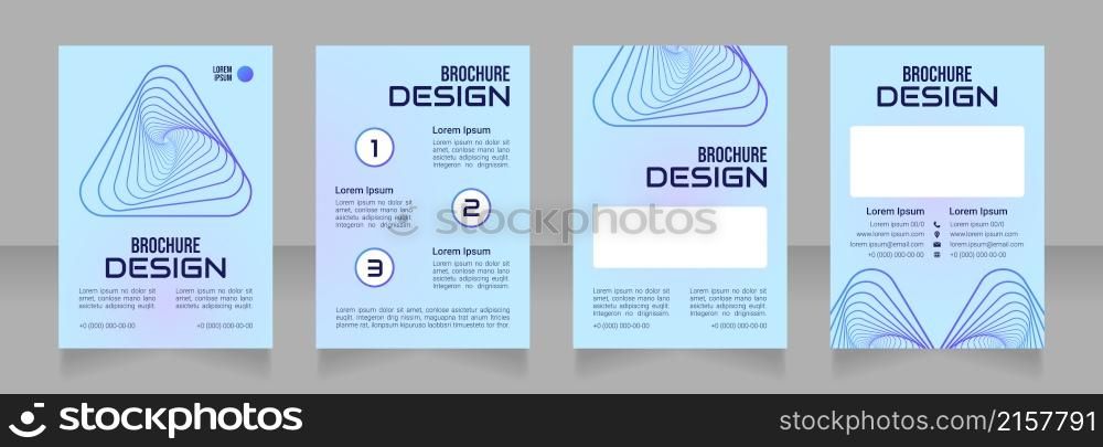 Robotic process automation blank brochure design. Template set with copy space for text. Premade corporate reports collection. Editable 4 paper pages. Bebas Neue, Audiowide, Roboto Light fonts used. Robotic process automation blank brochure design