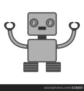 Robotic toy icon in monochrome style isolated on white background vector illustration. Robotic toy icon monochrome