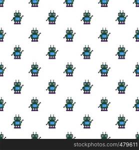 Robotic toy pattern seamless repeat in cartoon style vector illustration. Robotic toy pattern
