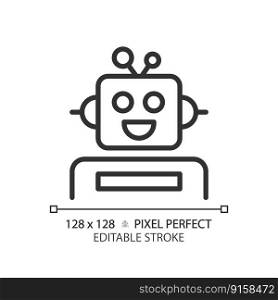 Robotics and STEM pixel perfect linear icon. Construct simple machines. Students technological skills. Education system. Thin line illustration. Contour symbol. Vector outline drawing. Editable stroke. Robotics and STEM pixel perfect linear icon