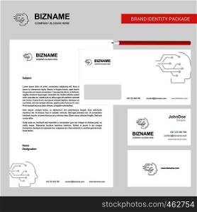 Robotics Business Letterhead, Envelope and visiting Card Design vector template