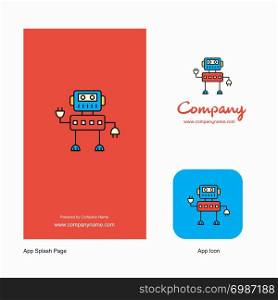 Robotics Company Logo App Icon and Splash Page Design. Creative Business App Design Elements