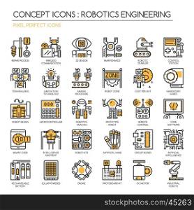 Robotics engineering , Thin Line and Pixel Perfect Icons