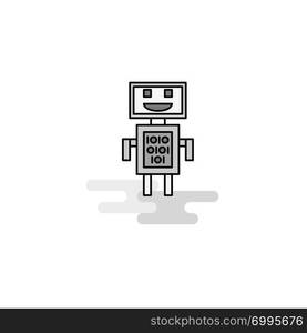 Robots Web Icon. Flat Line Filled Gray Icon Vector