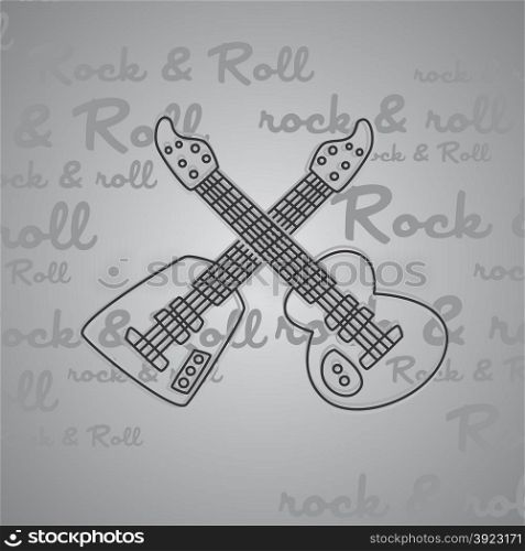 rock and roll guitar theme vector art illustration. rock and roll guitar theme