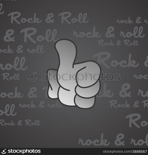 rock and roll theme hand gesture vector art illustration. rock and roll theme hand gesture