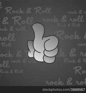 rock and roll theme hand gesture vector art illustration. rock and roll theme hand gesture