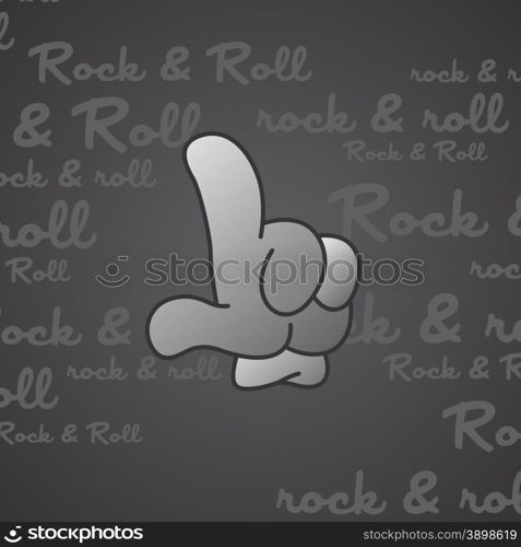 rock and roll theme hand gesture vector art illustration. rock and roll theme hand gesture
