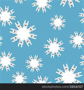 Rock and roll winter seamless pattern. Background Snowflakes from rock hand sign.&#xA;